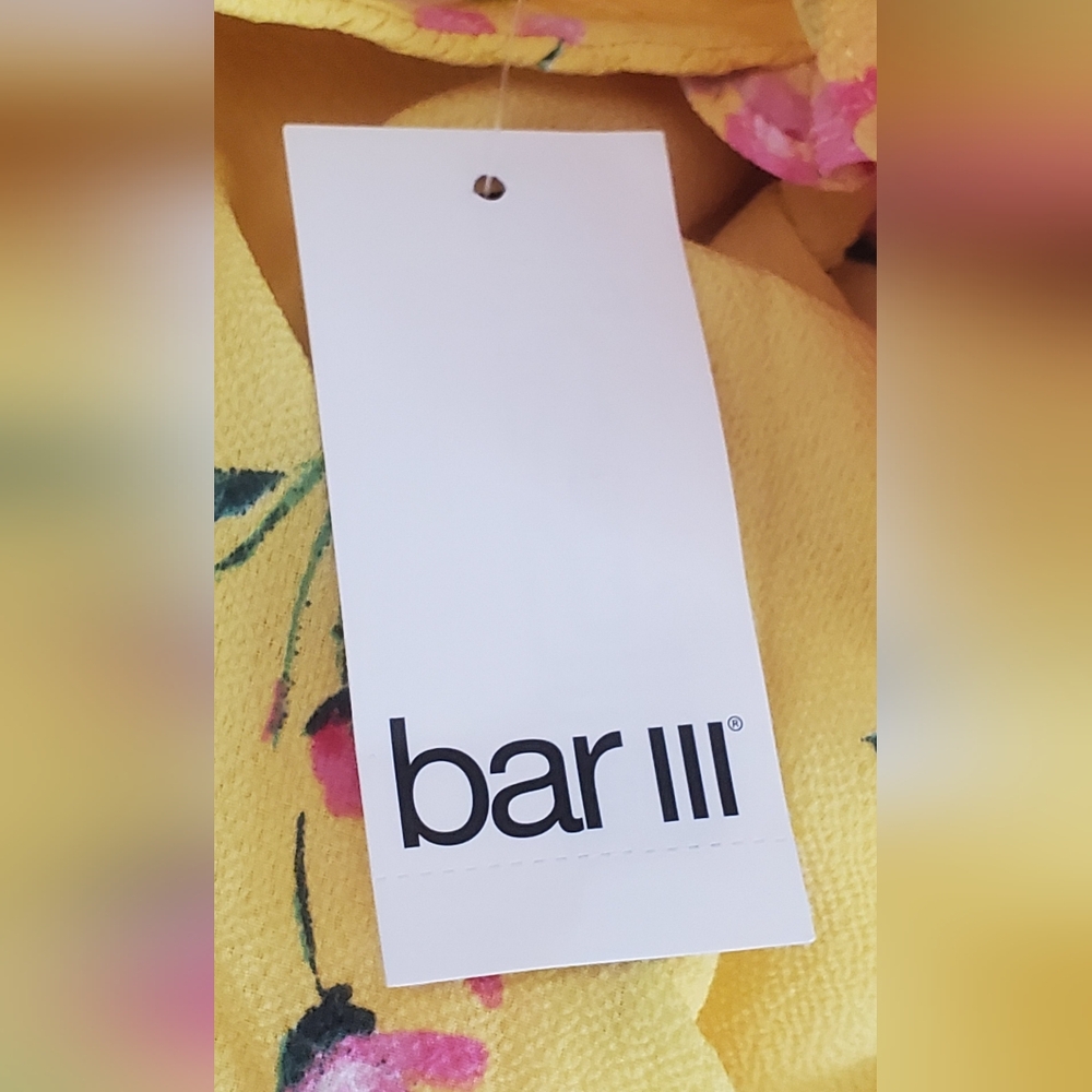 Bar III -Size S-Sunny Yellow Floral "Dandelion" Dress - Picture 12 of 13